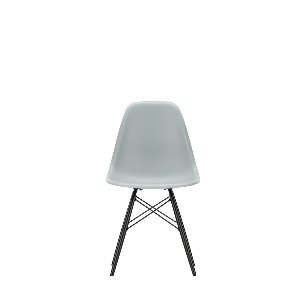 Vitra Eames DSW Side Chair New Height Light Grey Black Maple Base