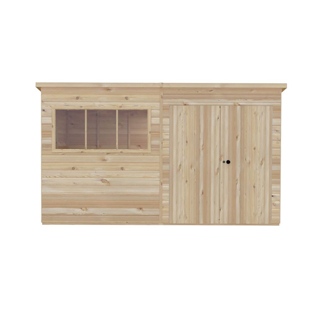 Shires Ranger 12 x 6 Feet Double Door Shed - L179 x W359 x H213.9 cm in Light Brown
