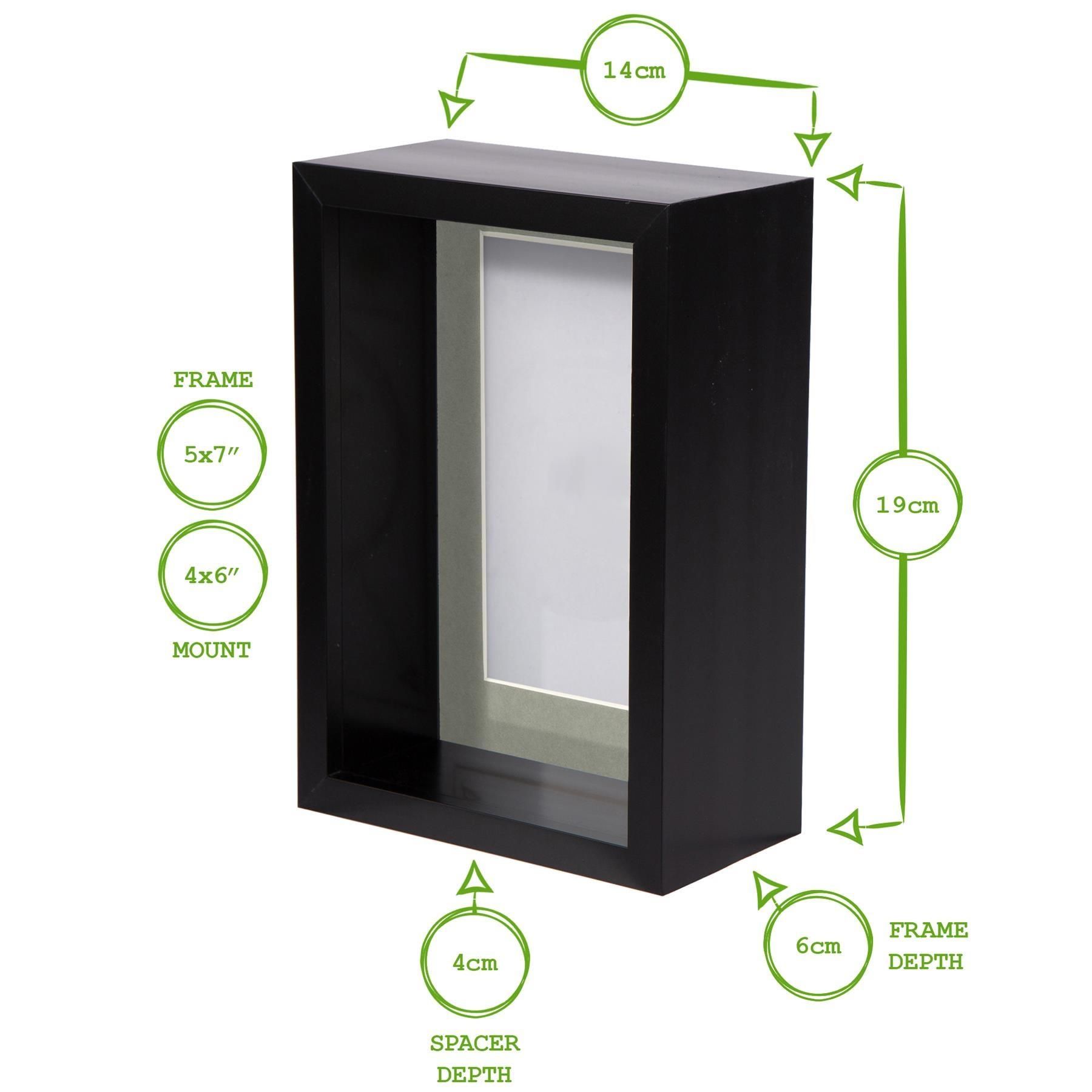 Nicola Spring 5" x 7" 3D Deep Box Photo Frame - 4" x 6" Mount - White 4
