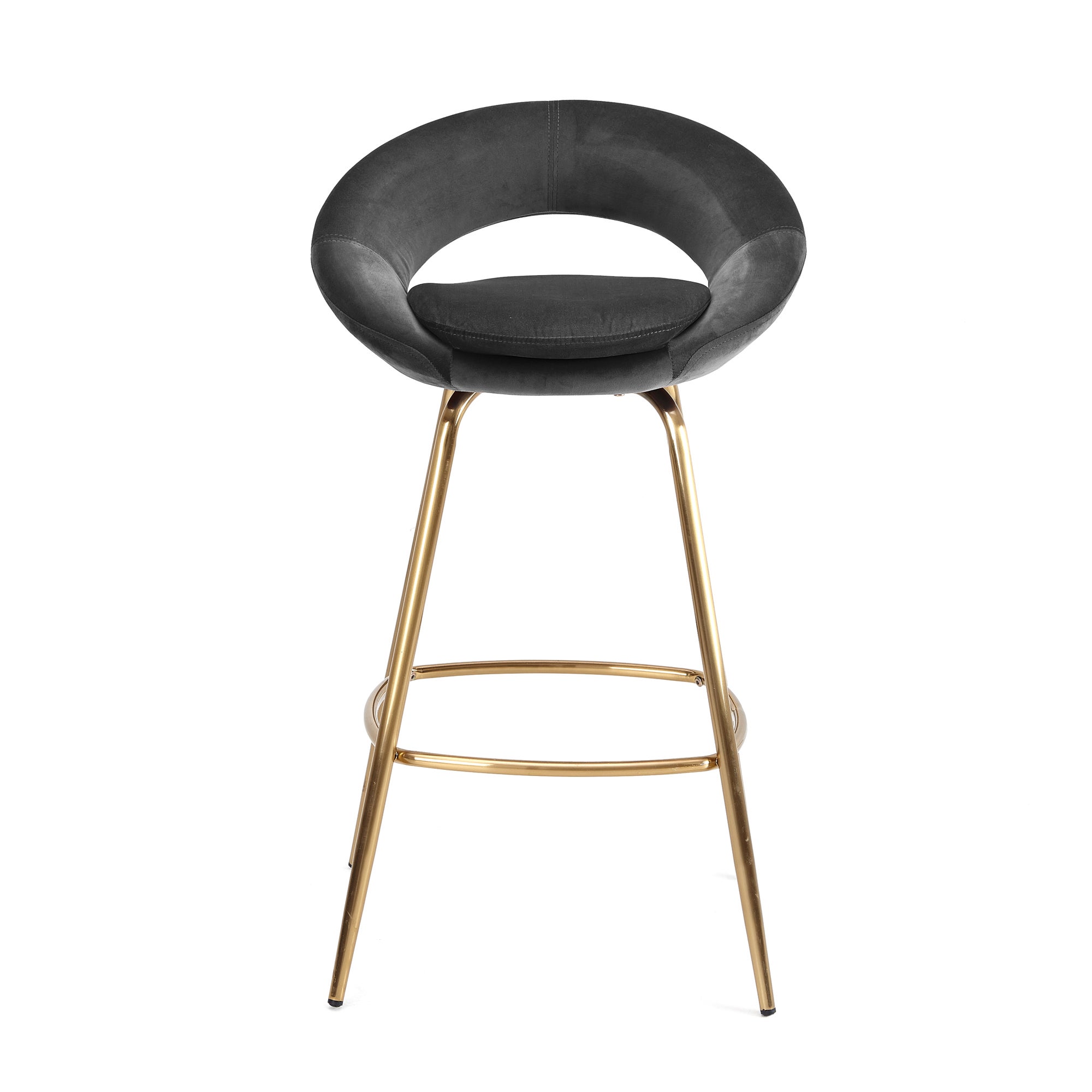 Stella Velvet Bar Stool Grey