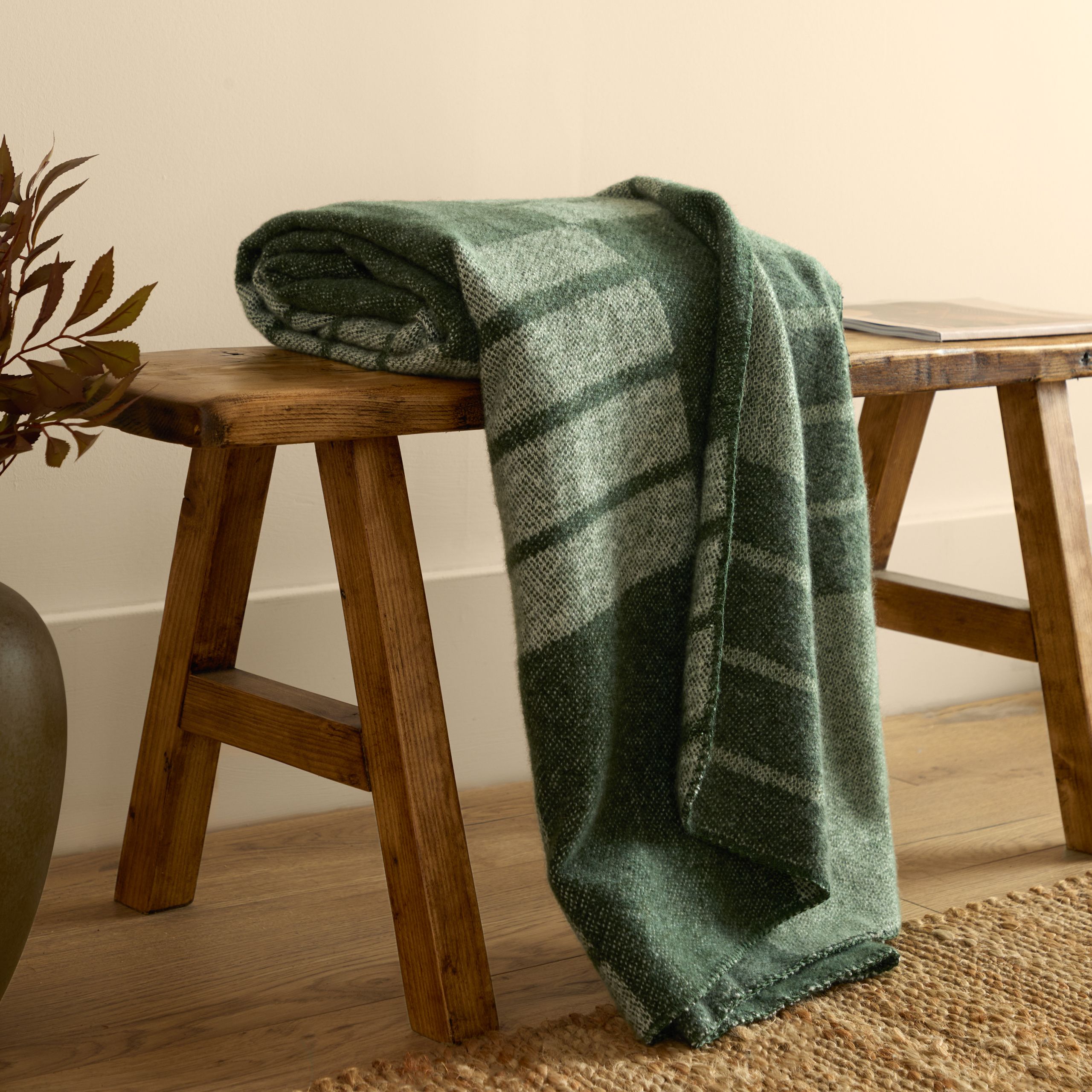Yard Harlech Woven Reversible Throw in Green