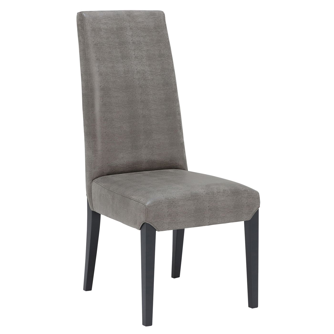 Virgilia Dining Chair - Grey - Leather - Plain - W52 x D74 x H120cm - Barker & Stonehouse