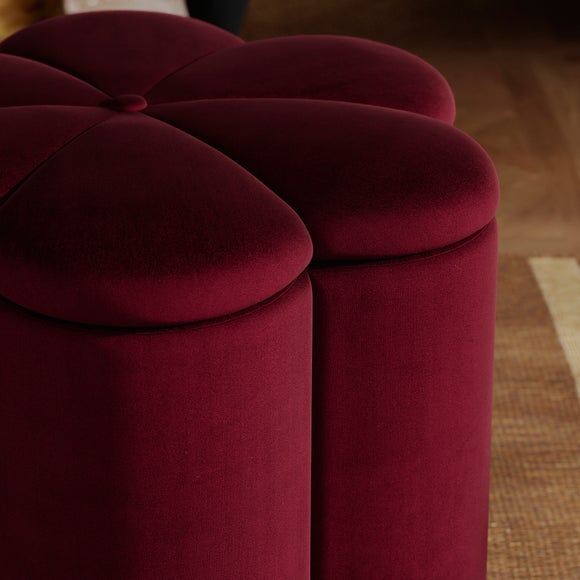 Flower Velvet Storage Footstool 4