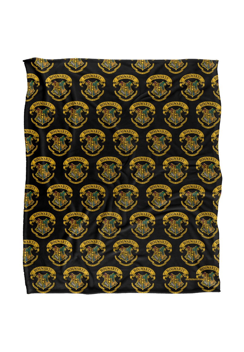 Harry Potter Illustrated Hogwarts Crest Officially Licensed Silky Touch Super Soft Throw Blanket 152x127 cm in White
