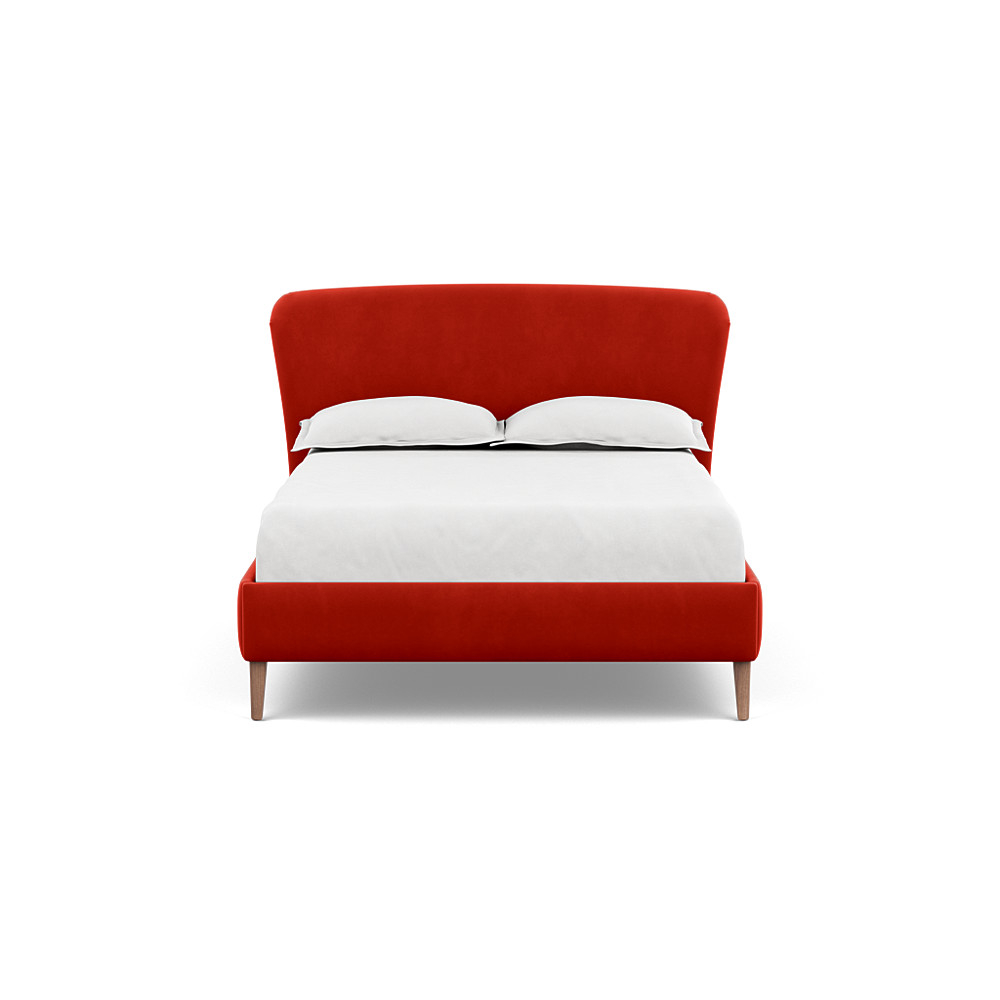 Heal's Darcey Bed Double Varese Velvet Terracotta Tinted Ash Feet