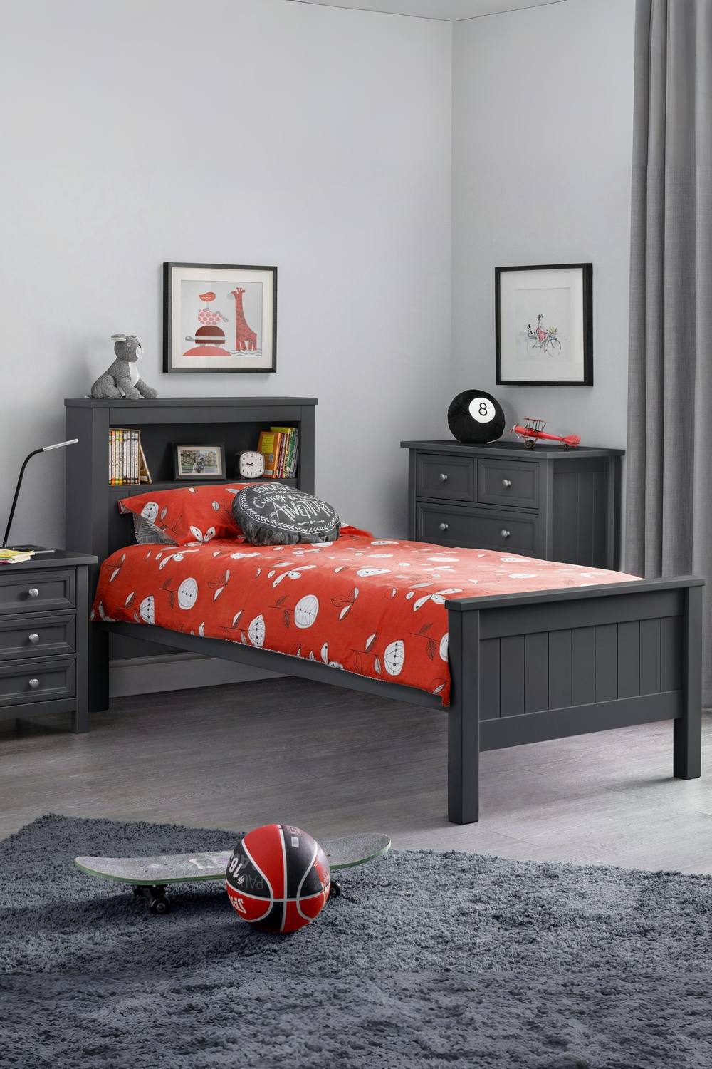 Julian Bowen Maine Bookcase Bed in Black