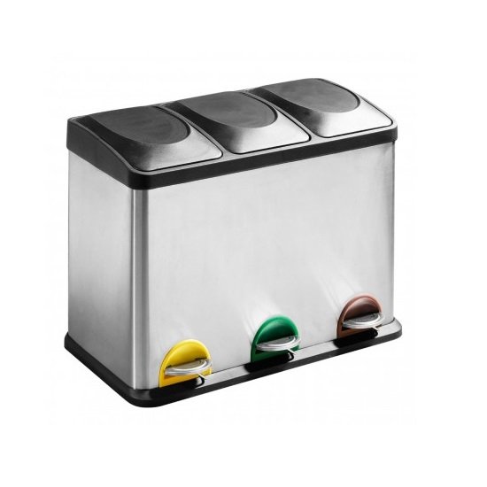 Beta Stainless Steel Bin In Silver Finish