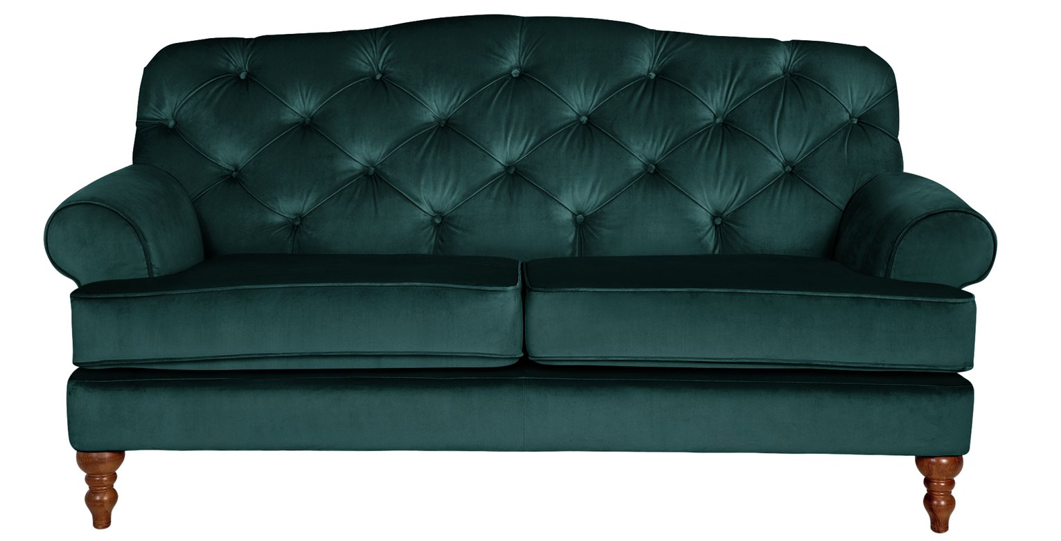 Habitat Valerie 2 Seater Velvet Sofa - Peacock