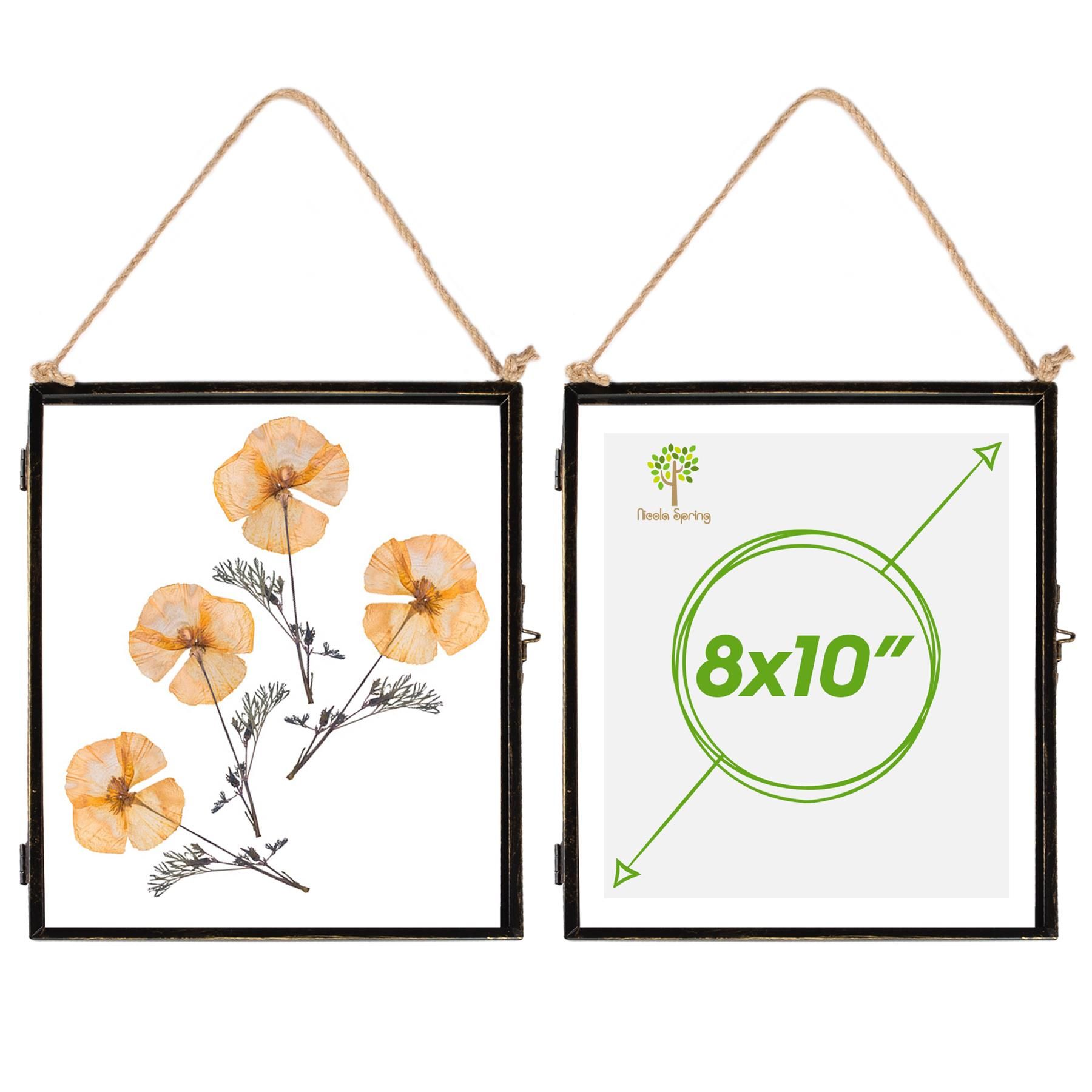 Nicola Spring 2x Hanging Metal Photo Frames - 8" x 10" - Picture Frame Wall Mounted Frame with Rope in Black