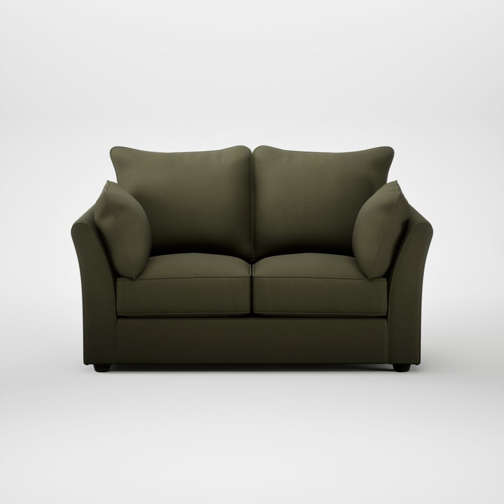 Heal's Tailor 2 Seater Sofa Smart Cotton Linen Myrtle Black Feet 2