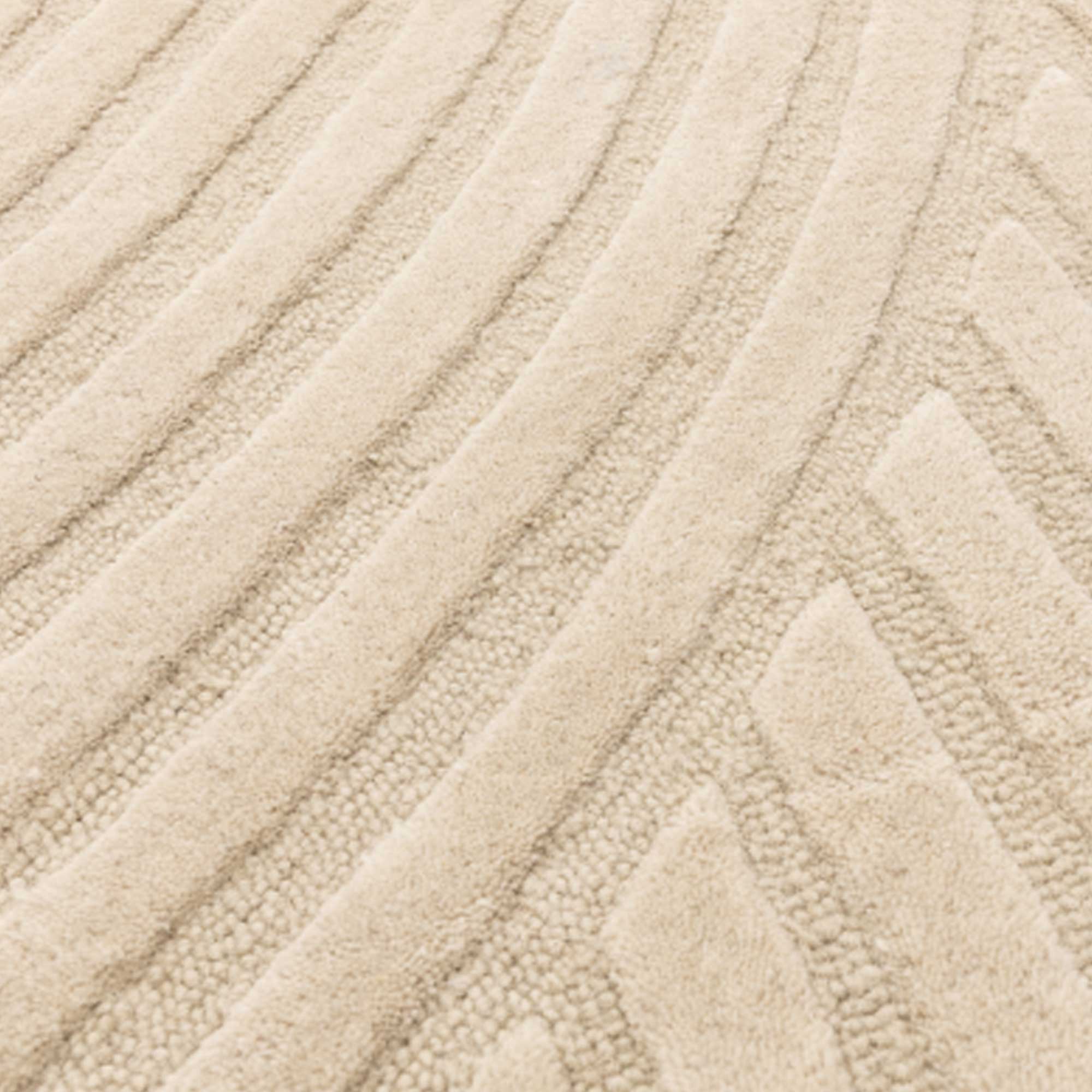 Curvone Sand 160x230cm Rug, Square, Neutral Wool | W160cm | Barker & Stonehouse