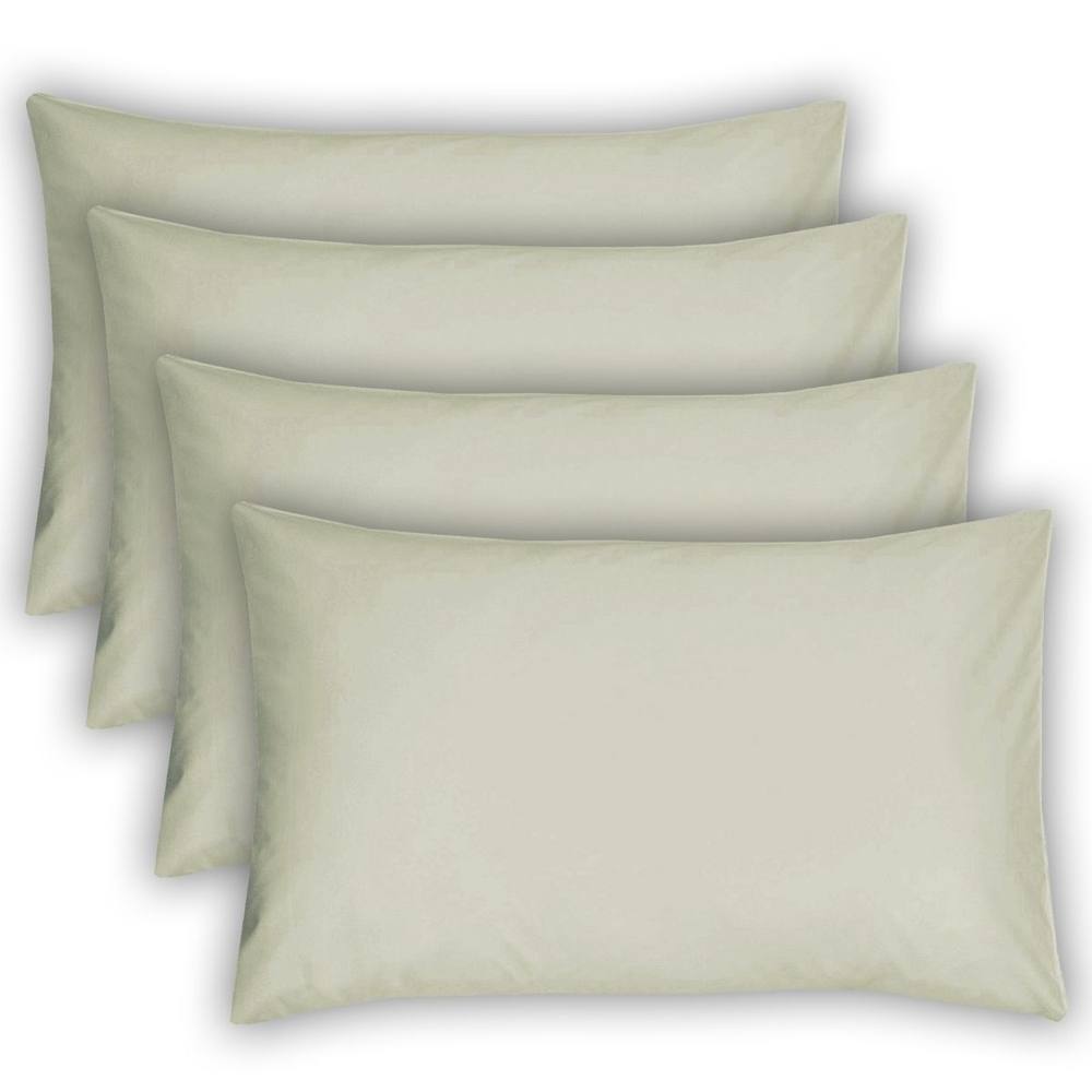 Smart Living Polycotton Housewife Pillowcases 4 Pack 48x74cm Bedding in Ivory