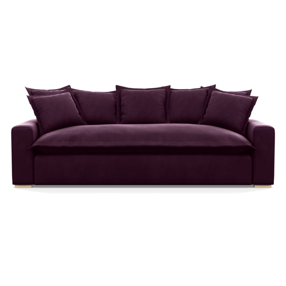 Heal's Brompton 4 Seater Sofa Velvet Grape Natural Feet