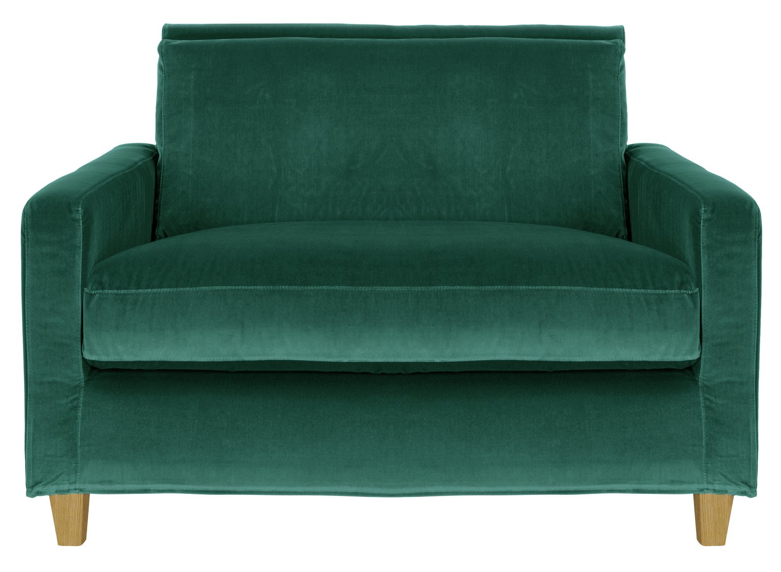 Habitat Chester Velvet Cuddle Chair - Emerald Green