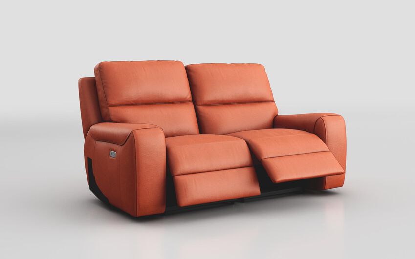 Orange Lugo 2 Seater Power Recliner