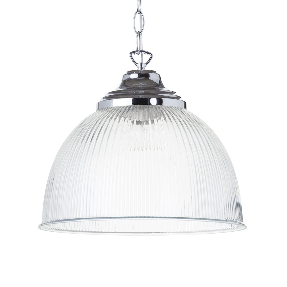 Hallie Glass Ceiling Pendant Light, Chrome