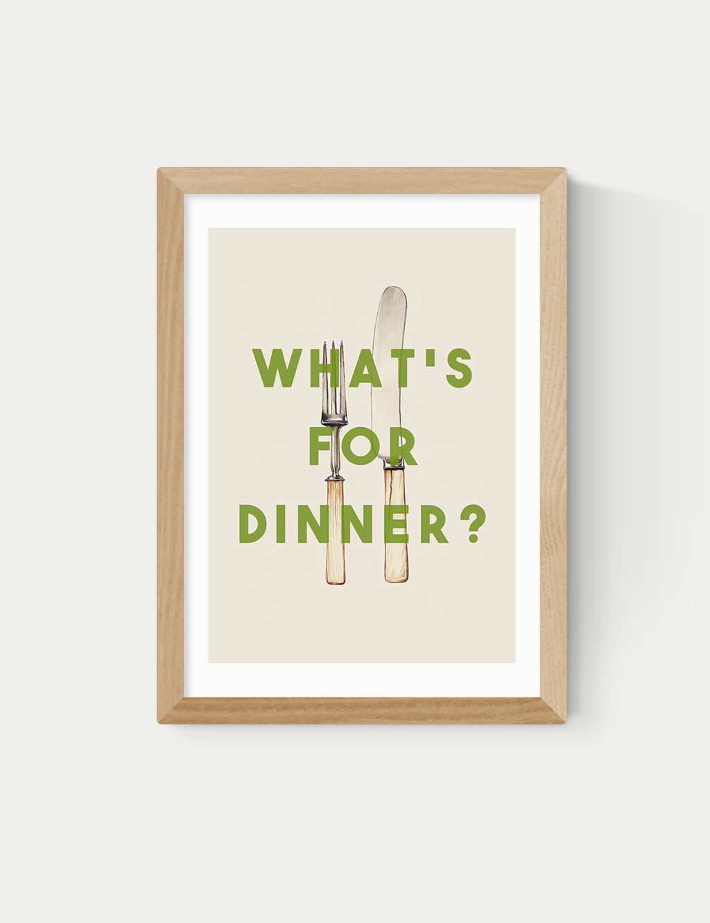 East End Prints What's For Dinner Framed Art Natural