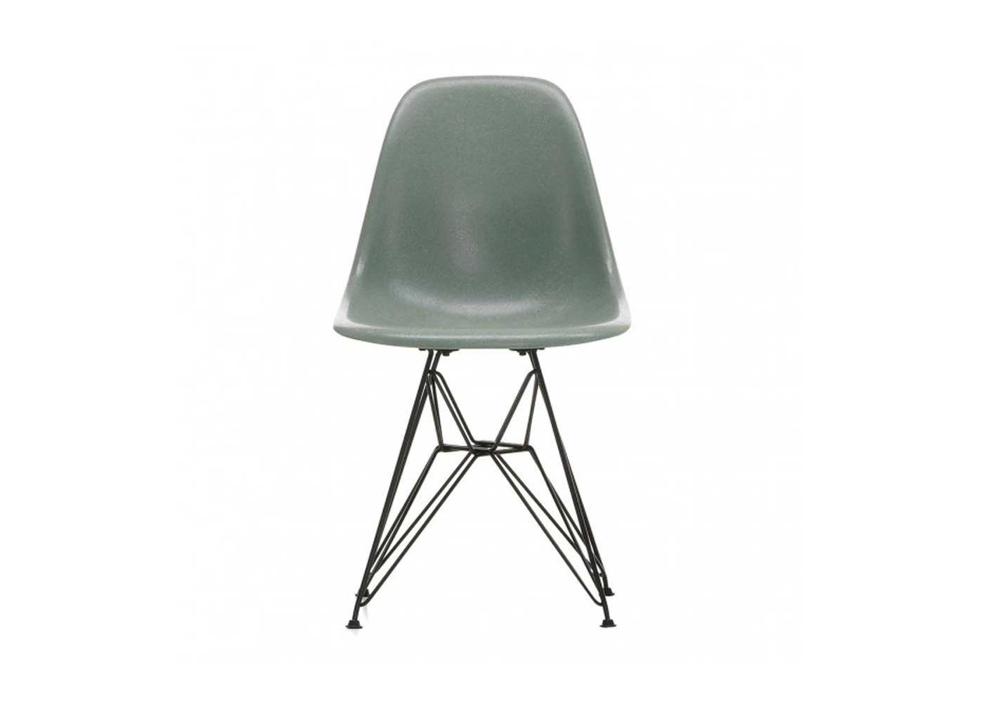 Vitra Eames Fibreglass Chair DSR Eames Sea Foam Green 30 Basic Dark Powder Coated Base 05 Glides