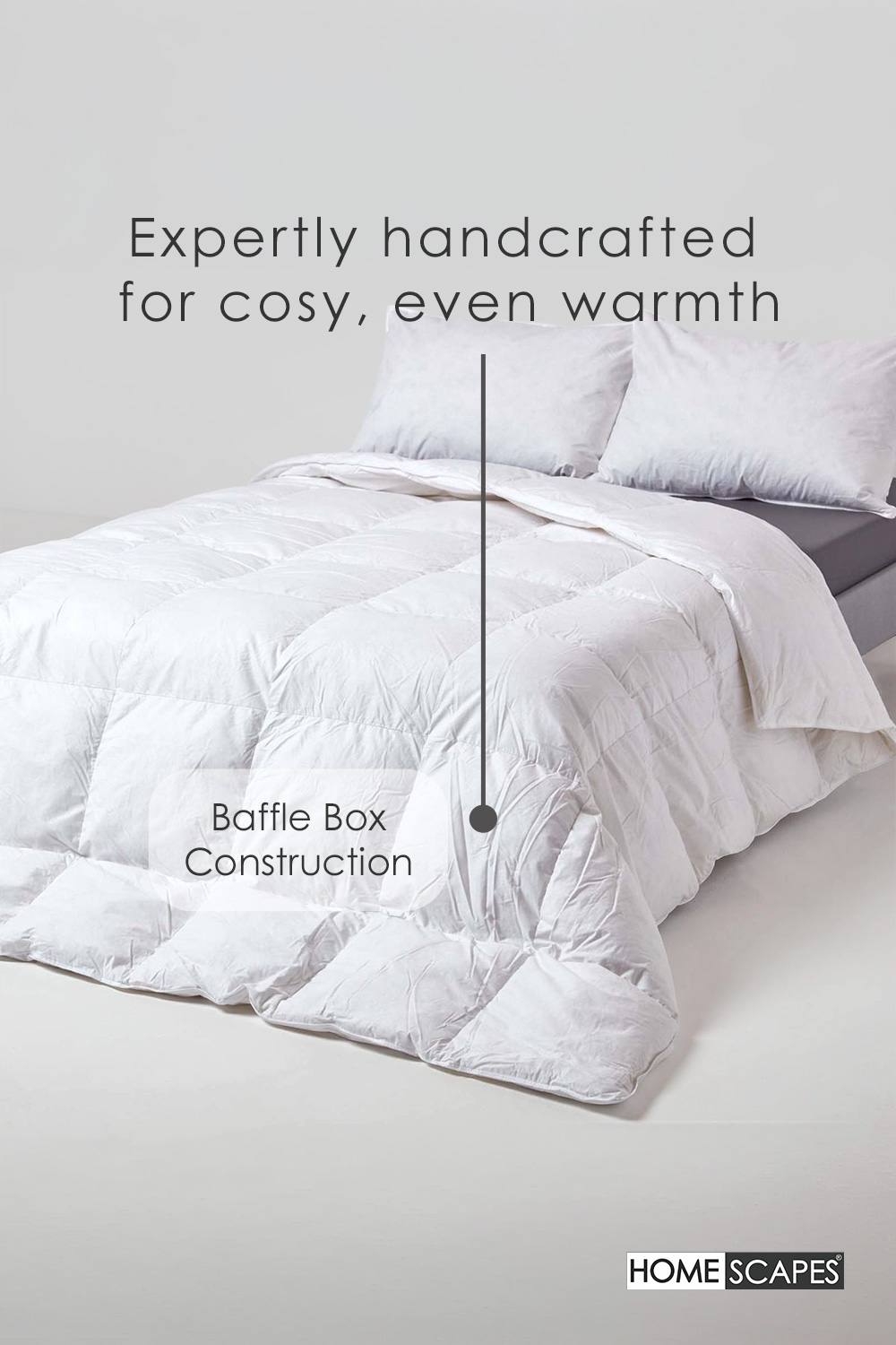 Homescapes Goose Feather & Down 2.5 Tog Summer Duvet in White 6