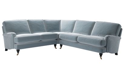 Bluebell Asym. Crn: LHF 2 Seat w RHF 2.5 Seat in Windermere Cotton Matt Velvet - sofa.com