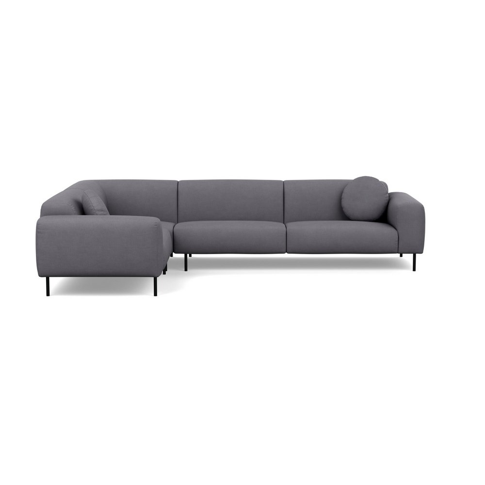 Heal's Luna Medium Left Hand Facing Corner Sofa Tundra Texture Pewter Black