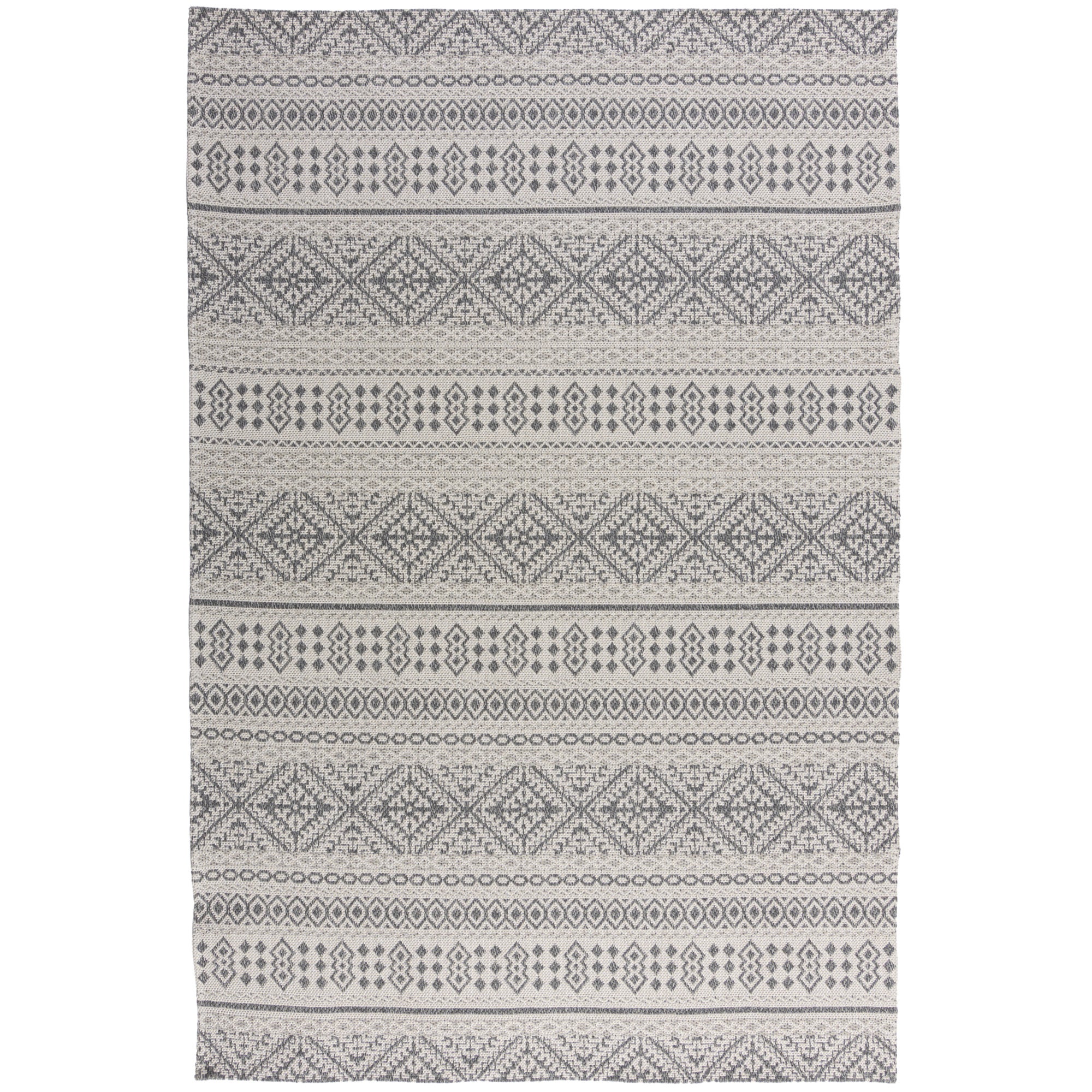 Skandi Cotton Blend Rug Cream and Grey