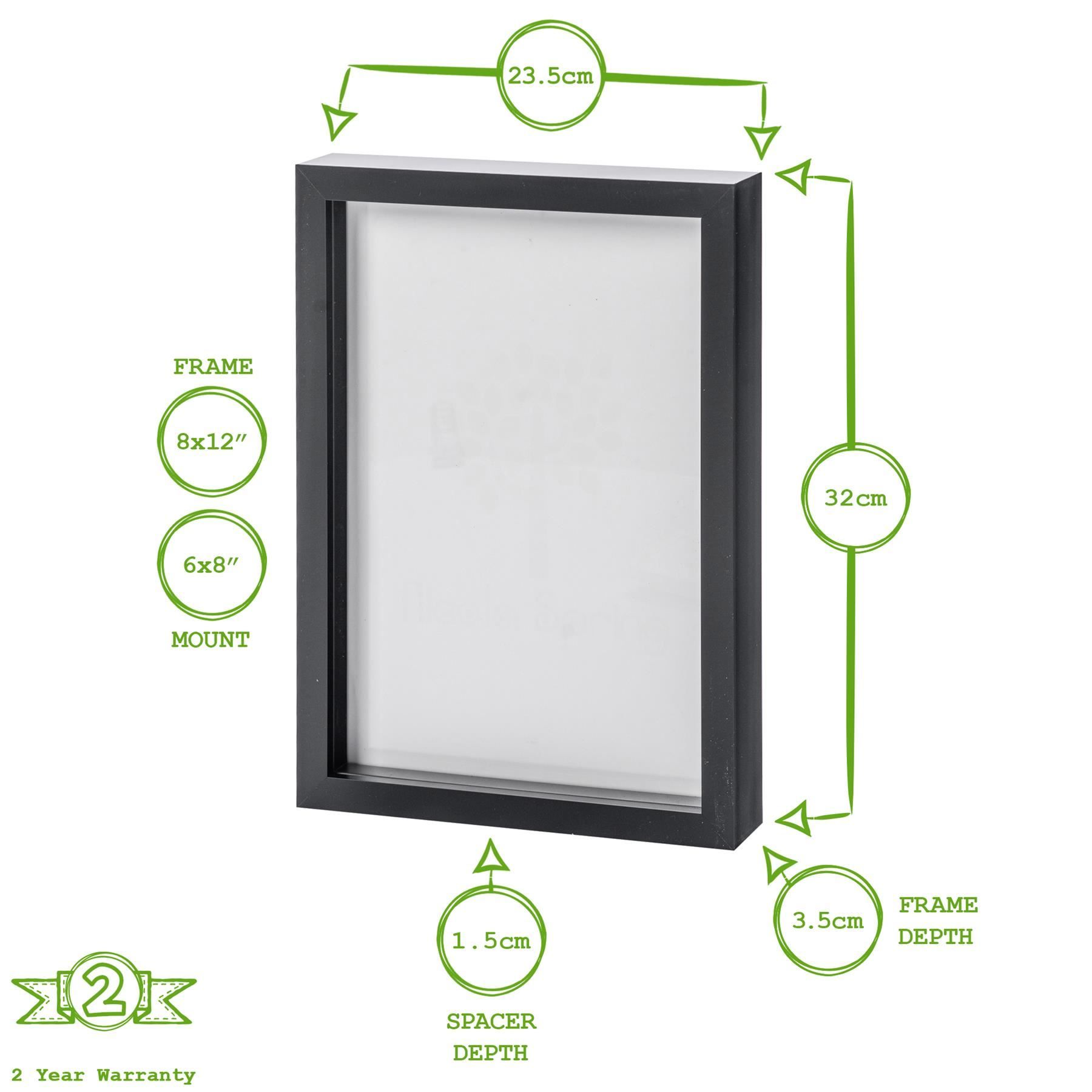 Nicola Spring 3D Shadow Box Frames with A5 Mount - A4 (8" x 12") - Grey Mount - Pack of 5 5