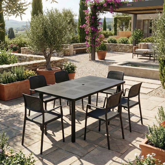 Libeccio 6 Seater Outdoor Dining Set with 6 Bora Chairs