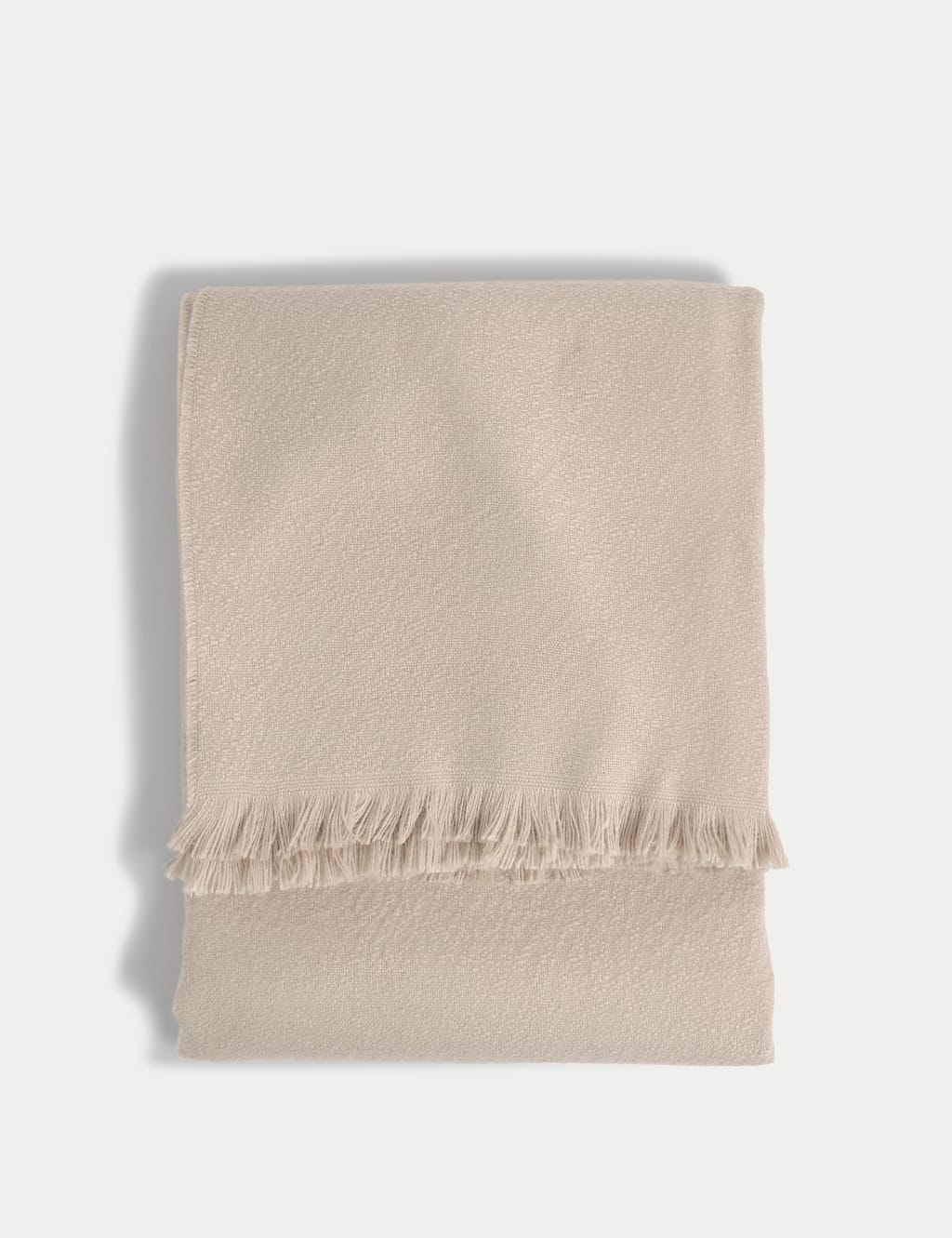 M&S Soft Textured Throw Neutral