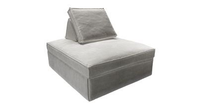 Harry Large Pouffe with bolster cushion in Squirrel Cotton Matt Velvet - sofa.com