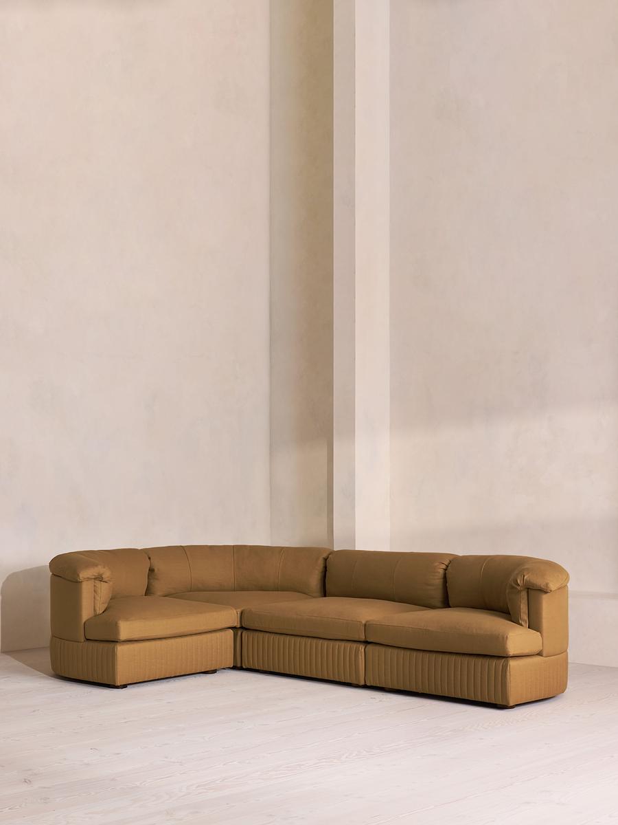 Oona Modular Sofa, L-Shape Sofa, Linen, Ochre