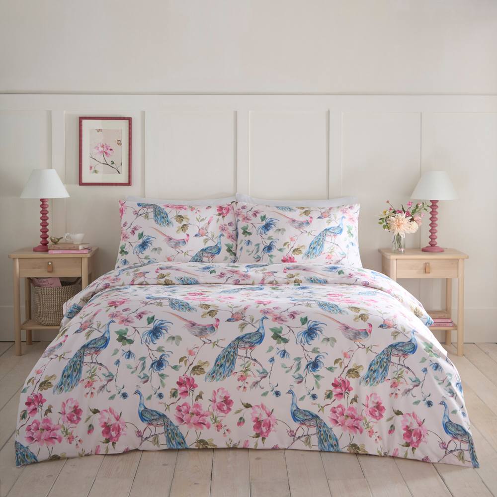 Portfolio Home Selene Floral Birds Duvet Cover Quilt Set With Pillow Case Bedding