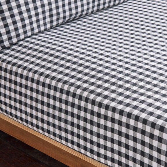 Portloe Gingham Woven 100% Cotton Fitted Sheet