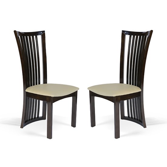 Gacrux Brown Wooden Dining Chair In Pair
