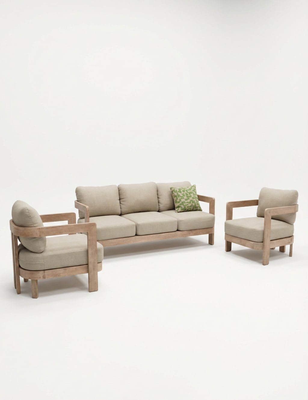 Royalcraft Evora Wood 5 Seater Lounge Set Natural