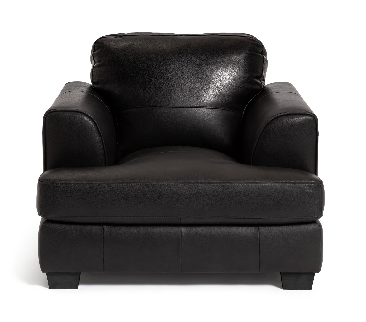 Habitat Elmton Leather Sofa Chair - Black