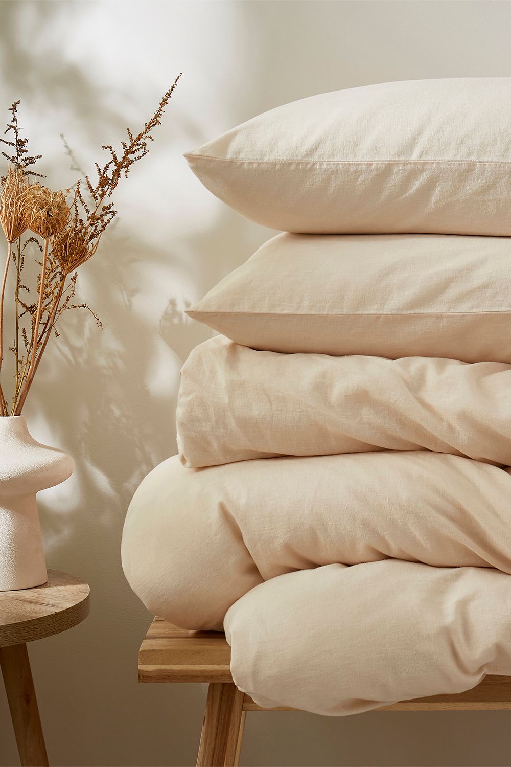 Martex Touch of Linen Duvet Cover Set (Includes 2 Pillowcases 1 For Single) in Cream 4