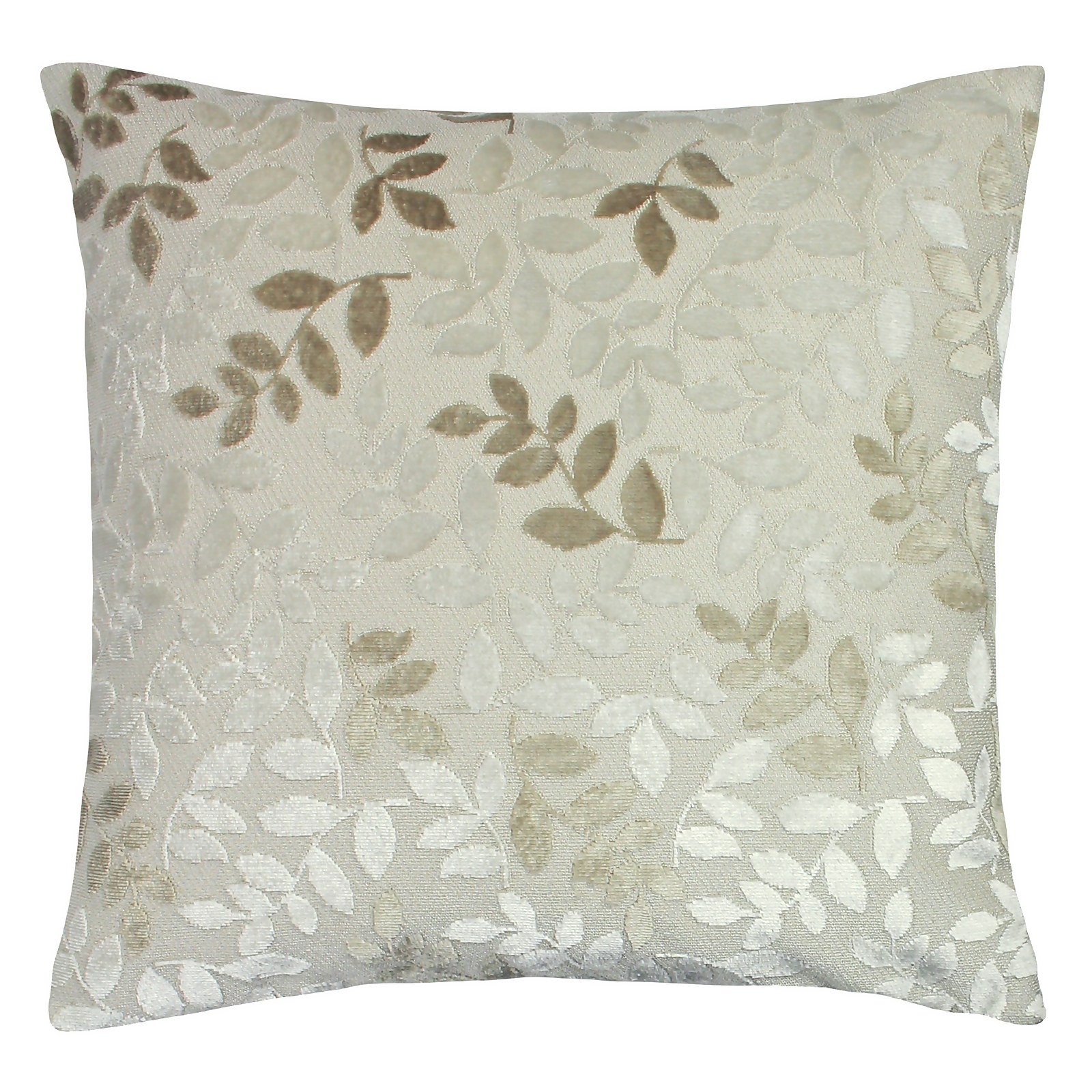 Cut Velvet Leaf Cushion - 45x45cm - Grey