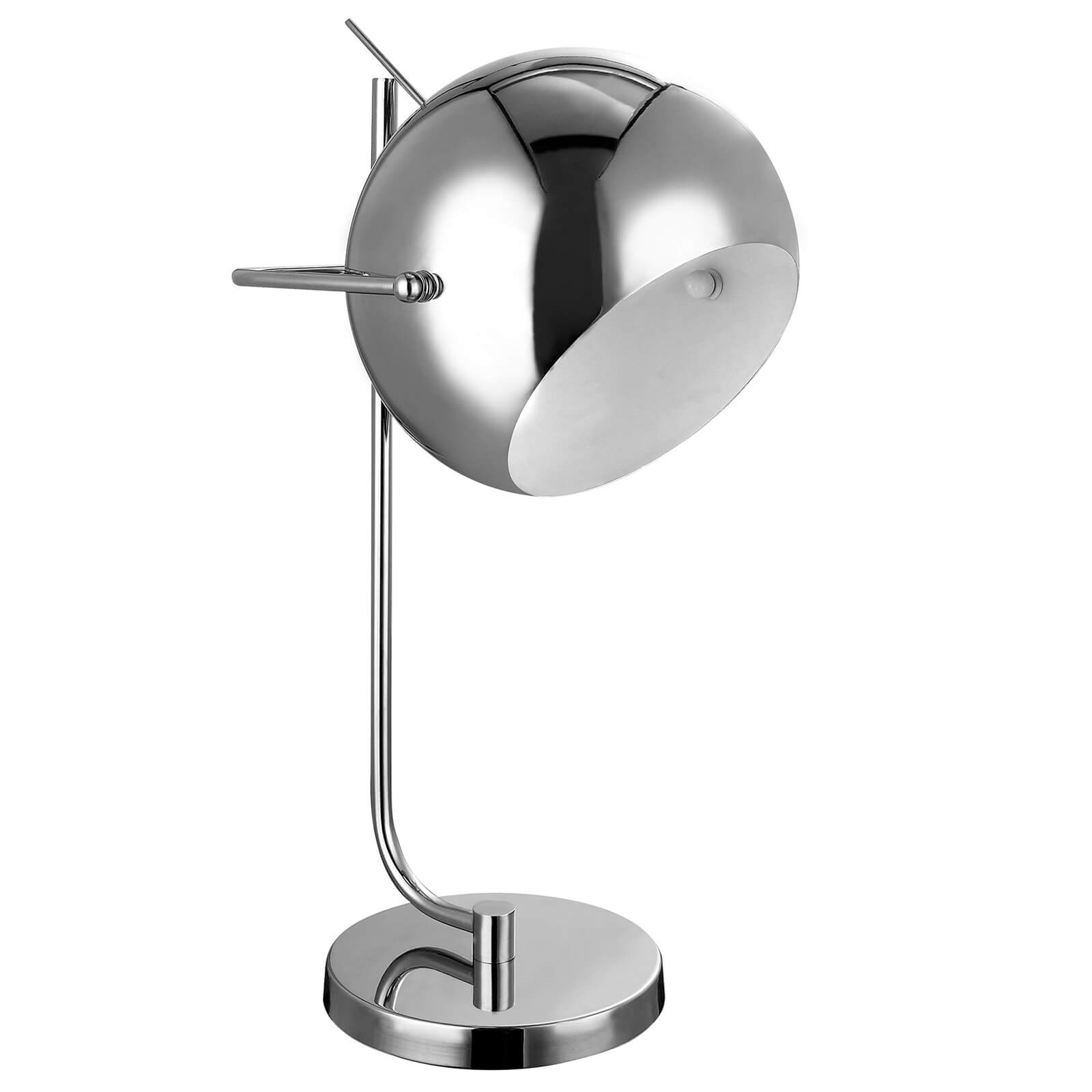 Chrome and White Inside Table Lamp