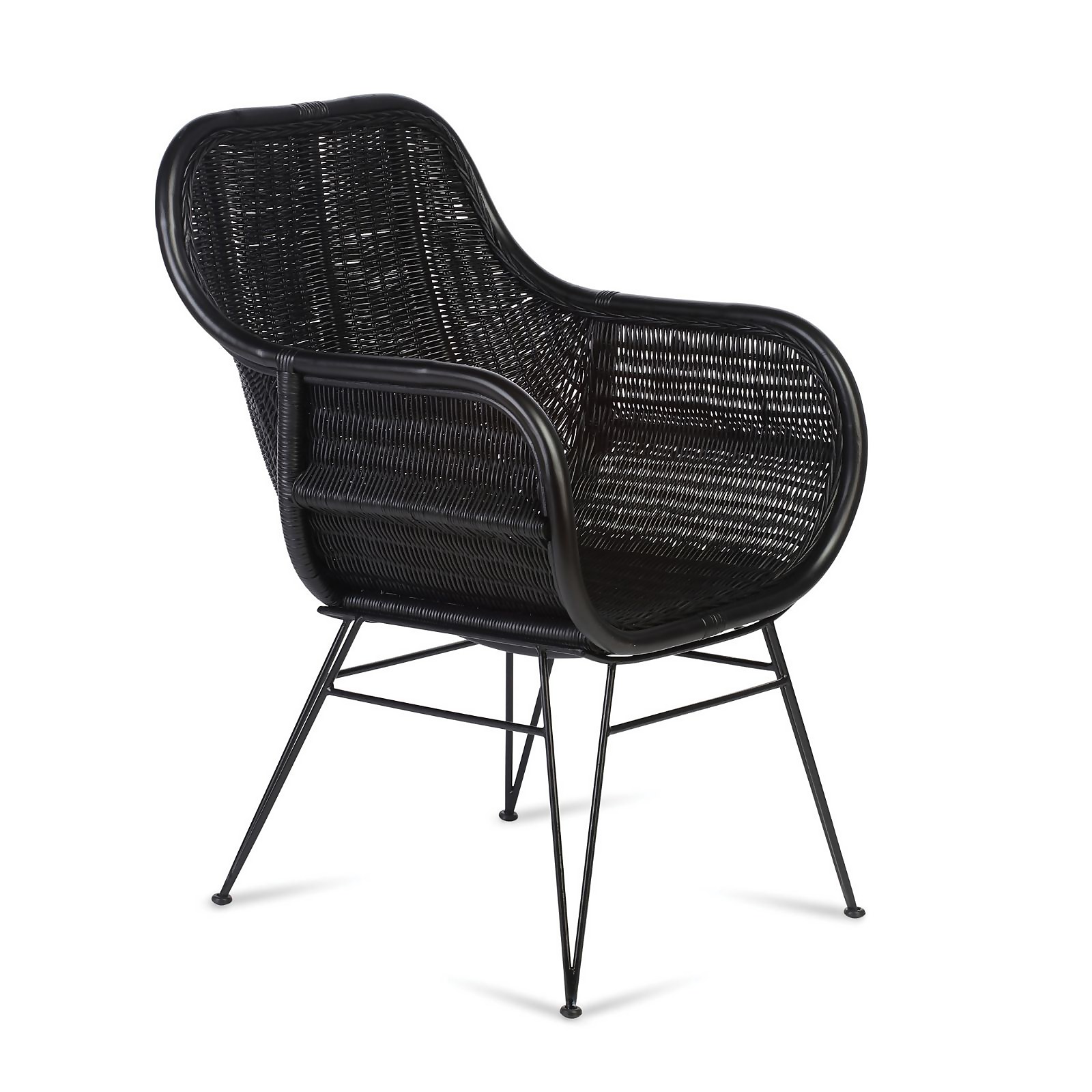 Porto Wicker Occassional Chair in Black
