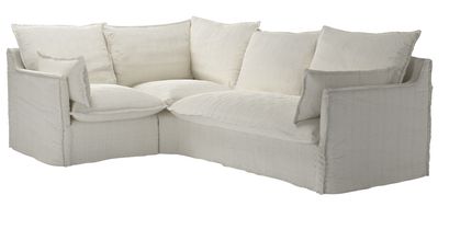 Isaac Asym: LHF Single w RHF 2 Seat Sofa Bed in Clay House Herringbone Weave - sofa.com