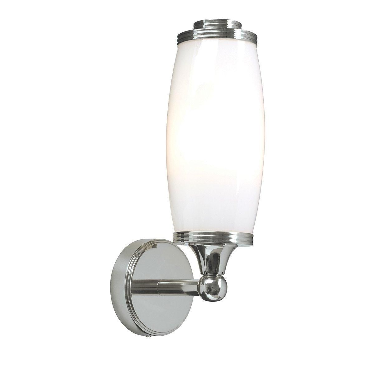 Netlighting Eliot 1 Light Bathroom Wall Light Polished Chrome IP44 G9 in Grey