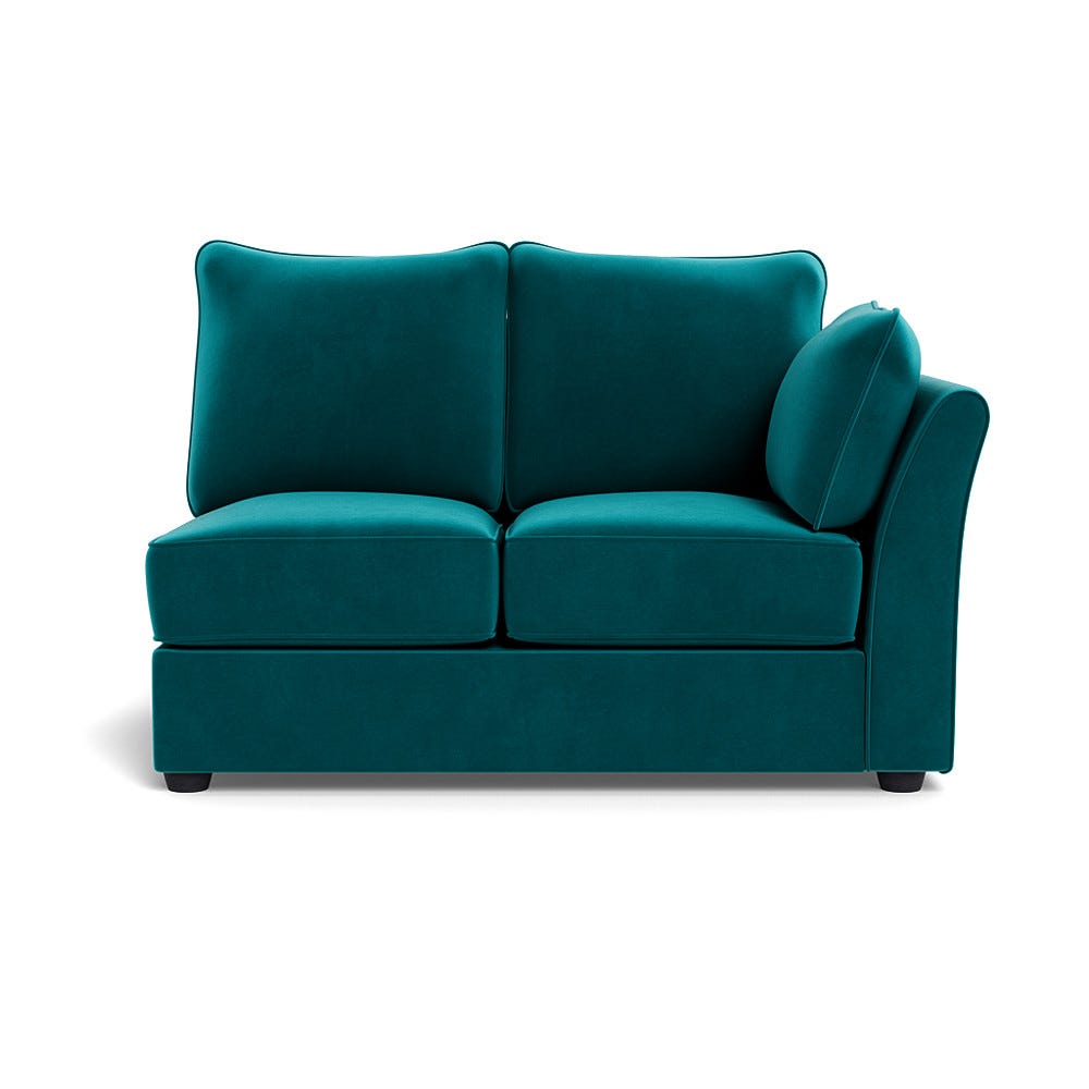 Heal's Tailor Double Right Hand Facing Corner Unit Smart Velvet Petrol Black Feet