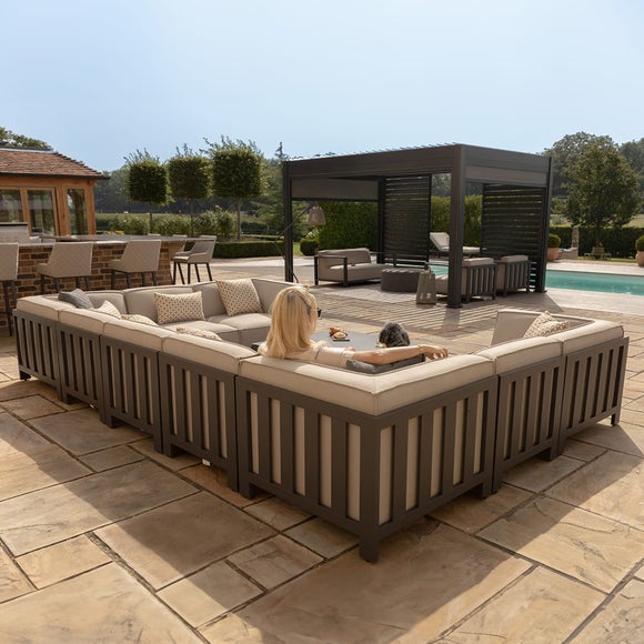 Maze Ibiza U Shape Garden Sofa Set with Square Table 6