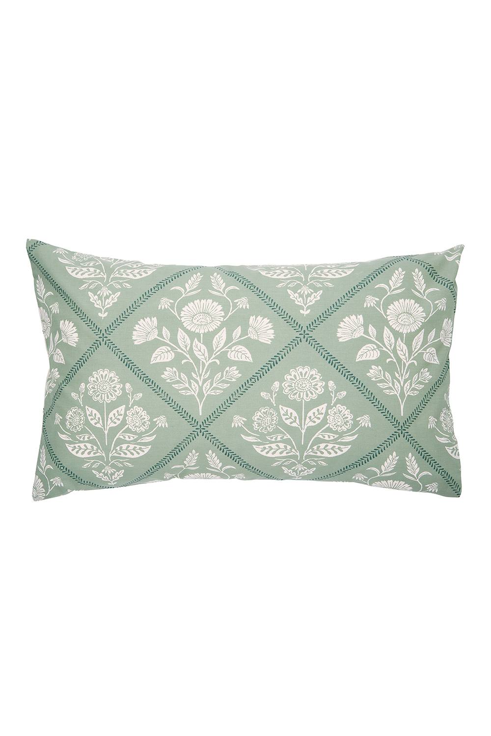 Helena Springfield 'Folk Trellis' Cotton Duvet Cover Set in Light Green 3