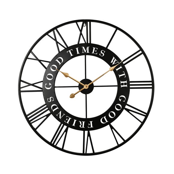 Hometime Good Times Round Skeleton Wall Clock