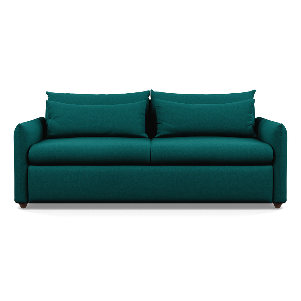 Heal's Pillow 4 Seater Sofa Brushed Cotton Pine Chestnut Stain Feet