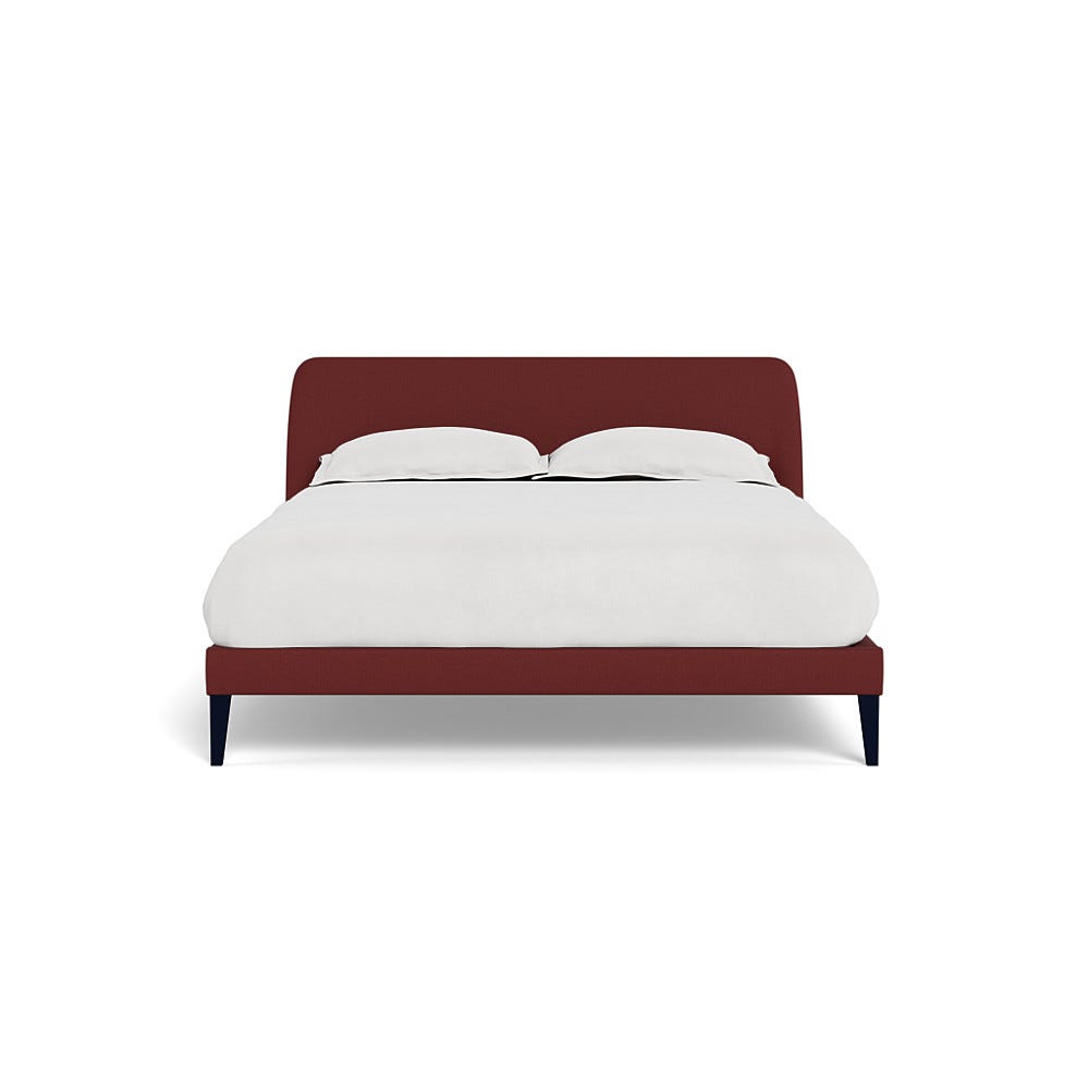 Heal's Wallis Bedstead King Capelo Linen-Cotton Etruscan Red Black Painted Oak Feet