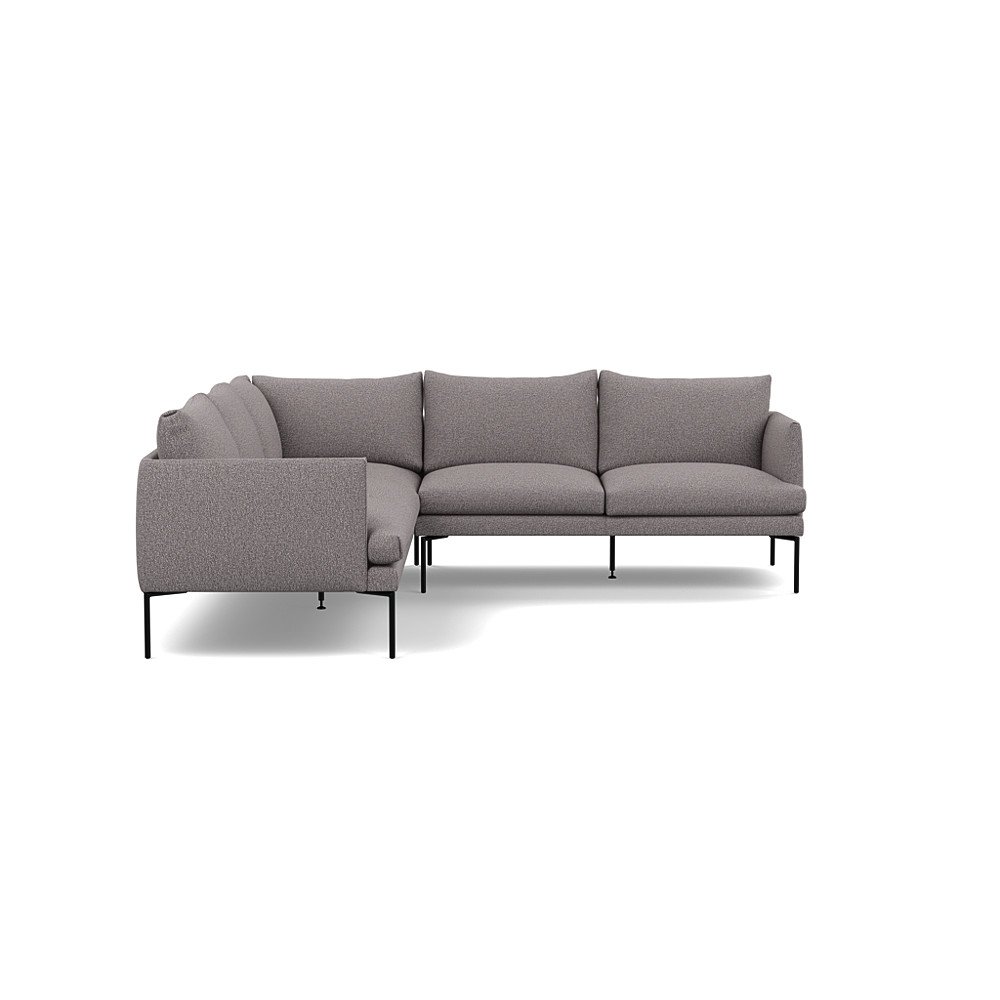 Heal's Matera Large Corner Sofa Loop Boucle Granite Black Feet