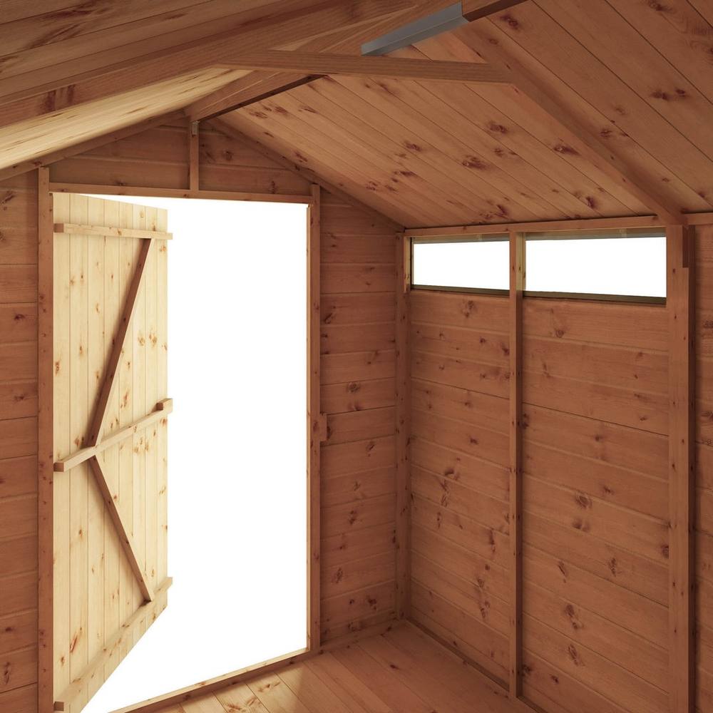 Mercia 8 x 6 Feet Shiplap Security Apex Shed - L240.8 x W189.2 x H198.9 cm in Brown 5